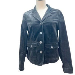 Relativity Womens Small Black Corduroy Button Up Jacket Pockets